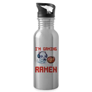 Can't Hear You I'm Gaming And Eating Ramen 6 - Trinkflasche mit integriertem Trinkhalm - Lightsilver - Rechts