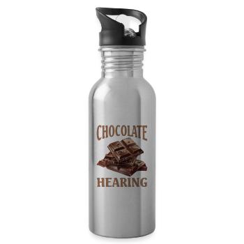Day 12 Without Chocolate, Lost Hearing In My Eye36 - Trinkflasche mit integriertem Trinkhalm - Lightsilver - Rechts