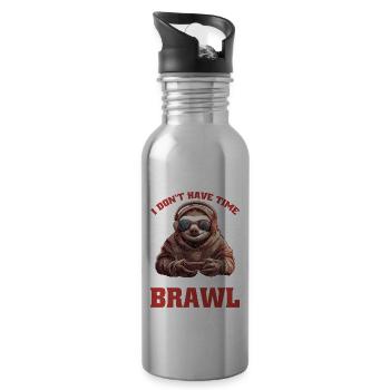 I Don't Have Time I Have To Brawl 14 - Trinkflasche mit integriertem Trinkhalm - Lightsilver - Rechts