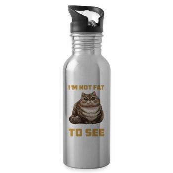 I'm Not Fat, I'm Just Easy To See 72 - Trinkflasche mit integriertem Trinkhalm - Lightsilver - Rechts