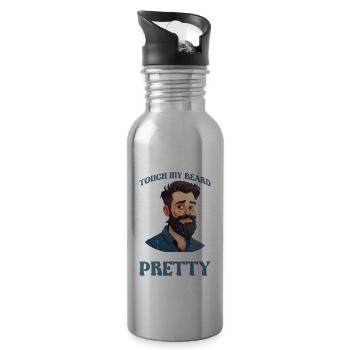 Touch My Beard And Tell Me I'm Pretty 12 - Trinkflasche mit integriertem Trinkhalm - Lightsilver - Rechts