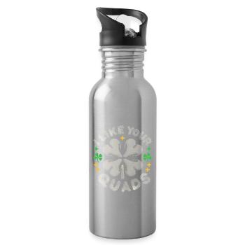 I Like Your Quads 14 - Trinkflasche mit integriertem Trinkhalm - Lightsilver - Rechts