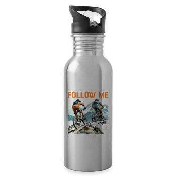 Don't Follow Me You Won't Make It 15 - Trinkflasche mit integriertem Trinkhalm - Lightsilver - Rechts