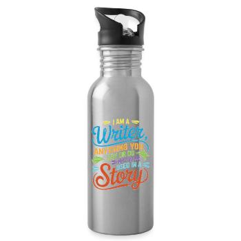 Anything You Say Or Do May Be Used In A Story 37 - Trinkflasche mit integriertem Trinkhalm - Lightsilver - Rechts