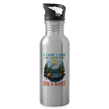 I Came I Saw I Tripped On A Root 16 - Trinkflasche mit integriertem Trinkhalm - Lightsilver - Rechts