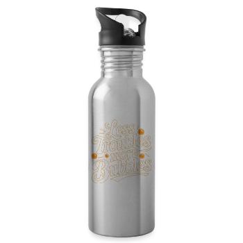 Less Troubles More Bubbles 18 - Trinkflasche mit integriertem Trinkhalm - Lightsilver - Rechts
