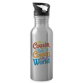 My Cousin Has The Best Cousin In The World 13 - Trinkflasche mit integriertem Trinkhalm - Lightsilver - Rechts