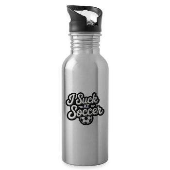 I Suck At Soccer 16 - Trinkflasche mit integriertem Trinkhalm - Lightsilver - Rechts