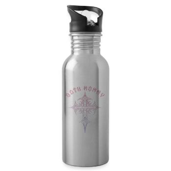 Maman gothique ! Esthétique gothique Croix Y2K - Gourde avec paille intégrée - argent clair - Droite