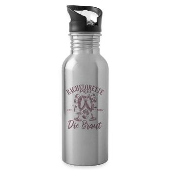 Bachelorette Party 2025 Die Braut Name eintragen - Trinkflasche mit integriertem Trinkhalm - Lightsilver - Rechts