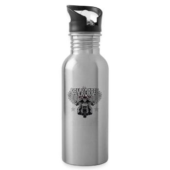 Biker Motiv T Shirt 064 - Trinkflasche mit integriertem Trinkhalm - Lightsilver - Rechts