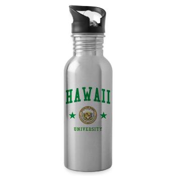 Hawaii University - Trinkflasche mit integriertem Trinkhalm - Lightsilver - Rechts