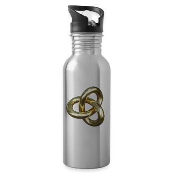 Torusknoten Gold 3D - Trinkflasche mit integriertem Trinkhalm - Lightsilver - Rechts