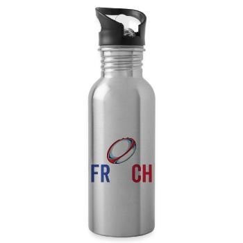 proud to support les bleus French Rugby Team - Gourde avec paille intégrée - argent clair - Droite
