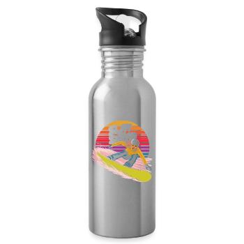 Lege das Snow Snowboarder Design - Trinkflasche mit integriertem Trinkhalm - Lightsilver - Rechts
