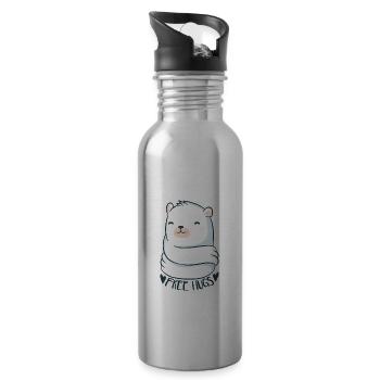 Cute bear Hugs Tshirt - Trinkflasche mit integriertem Trinkhalm - Lightsilver - Rechts