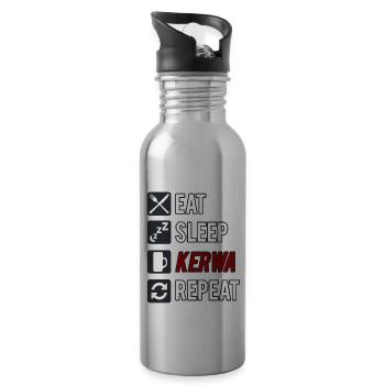 Kerwa Kirchweih Franken Repeat Costume Gift - Water bottle with straw - silver - Right