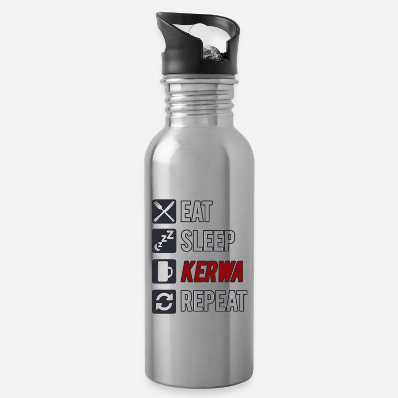 Kerwa Kirchweih Franken Repeat Tracht Geschenk - Trinkflasche mit integriertem Trinkhalm - Lightsilver