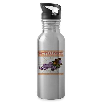 Quetzalcoatl Axolotl Mexico Aztecs Deity - Water bottle with straw - silver - Right