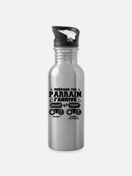 Get ready godfather I'm coming - pregnancy announcement - Water bottle with straw - silver