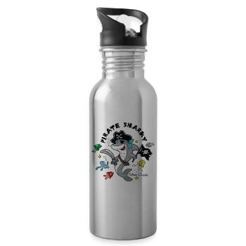 Pirate Sharky - Water bottle with straw - silver - Right