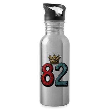 82 Nombre Couronne - Gourde avec paille intégrée - argent clair - Droite