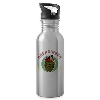 Brauer Bierbrauer Hopfen Biertrinker Brauerei Bier - Trinkflasche mit integriertem Trinkhalm - Lightsilver - Rechts