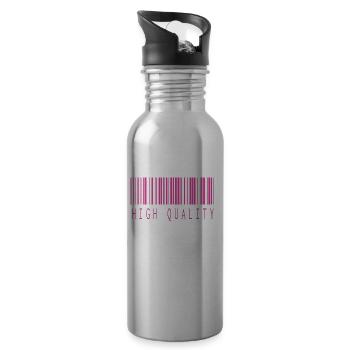 HAUTE QUALITÉ BARCODE ROSE - Gourde avec paille intégrée - argent clair - Droite