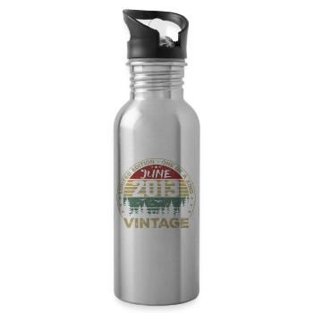 Gift June 2013 Birthday June 2013 June 2013 - Water bottle with straw - silver - Right