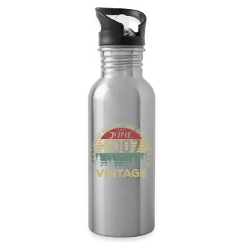 Gift June 2007 Birthday June 2007 June 2007 - Water bottle with straw - silver - Right
