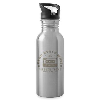 Retro 1967 Geburtstagsgeschenk 1967 Jahrgang 1967 - Trinkflasche mit integriertem Trinkhalm - Lightsilver - Rechts
