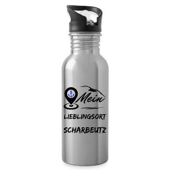 Scharbeutz mein Lieblingsort-Ostseebad Scharbeutz - Trinkflasche mit integriertem Trinkhalm - Lightsilver - Rechts