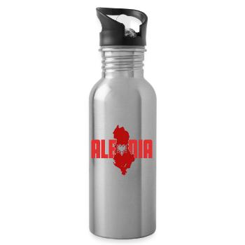 Republik Albanien Albania Shqipëria Tirana Albaner - Trinkflasche mit integriertem Trinkhalm - Lightsilver - Rechts