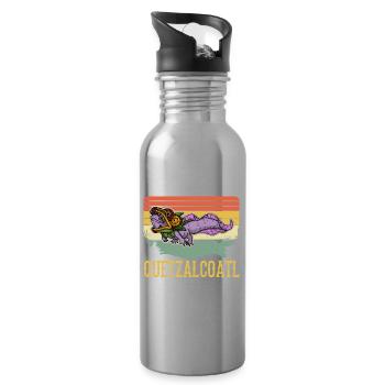 Quetzalcoatl Axolotl Mexico Aztecs Deity - Water bottle with straw - silver - Right