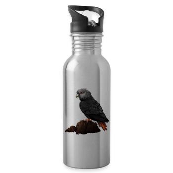 Baby Parrot Bird Macaw Grey Parrot - Water bottle with straw - silver - Right