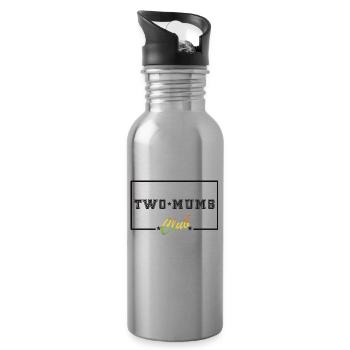 Two mums club LGBT 2 Mamas Mütter - Water bottle with straw - silver - Right