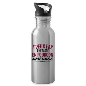 J'peux Pas J'me Barre En Fourgon Aménagé - Gourde avec paille intégrée - argent clair - Droite