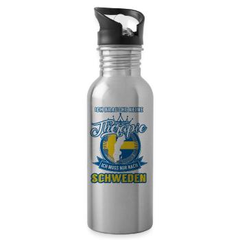 Therapie Schweden - Trinkflasche mit integriertem Trinkhalm - Lightsilver - Rechts