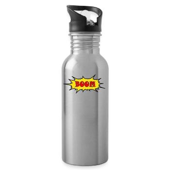 BOOM - Water bottle with straw - silver - Right
