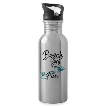 Beach and Surf - Water bottle with straw - silver - Right