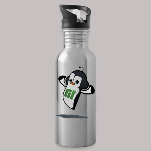 Manjaro Mascot strong left - Water bottle with straw