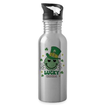La Saint-Patrick a de la chance pour les enfants - Gourde avec paille intégrée - argent clair - Droite