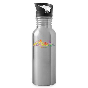 Dresdener Zwinger Skyline Bunt Stadtbild Dresden - Trinkflasche mit integriertem Trinkhalm - Lightsilver - Rechts