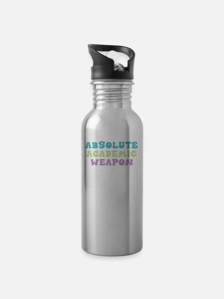 Studenten Absolute Academic Weapon - Trinkflasche mit integriertem Trinkhalm - Lightsilver