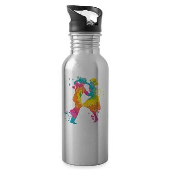 Tanzen Swing 60s Boogie Woogie - Trinkflasche mit integriertem Trinkhalm - Lightsilver - Rechts