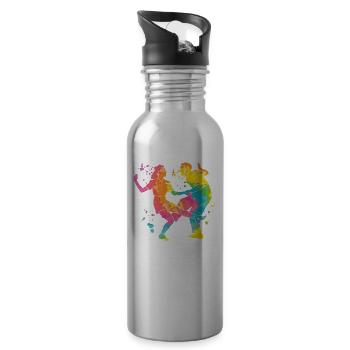 Tanzen Swing 60s Boogie Woogie - Trinkflasche mit integriertem Trinkhalm - Lightsilver - Rechts