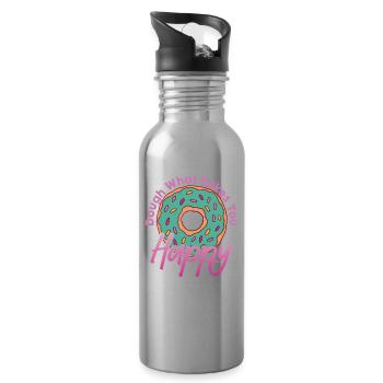 Dough What Bakes You Happy Bäckerei - Trinkflasche mit integriertem Trinkhalm - Lightsilver - Rechts