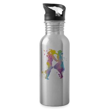 Tanzen Swing 60s Boogie Woogie - Trinkflasche mit integriertem Trinkhalm - Lightsilver - Rechts