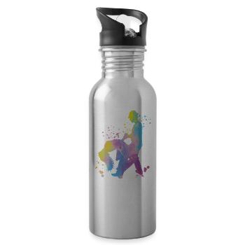 Salsero Und Salsera Salsa-festival - Trinkflasche mit integriertem Trinkhalm - Lightsilver - Rechts