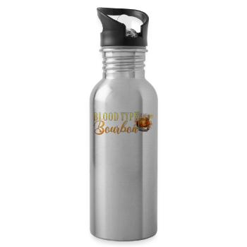 Blood type Bourbon Cocktail Bartender - Water bottle with straw - silver - Right